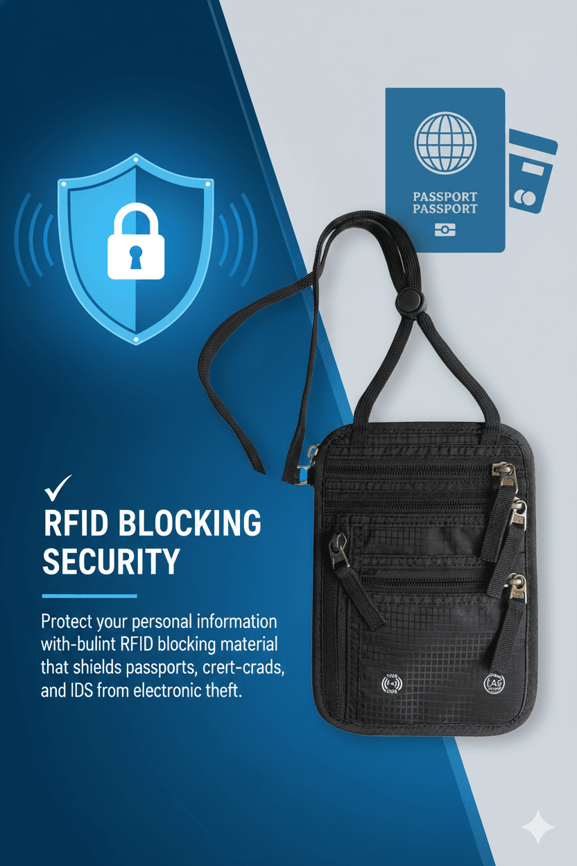 LAG Neck Wallet with RFID Blocking 6