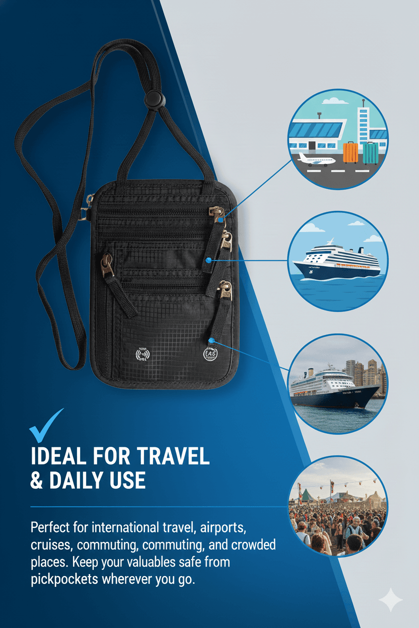 LAG Neck Wallet with RFID Blocking 7