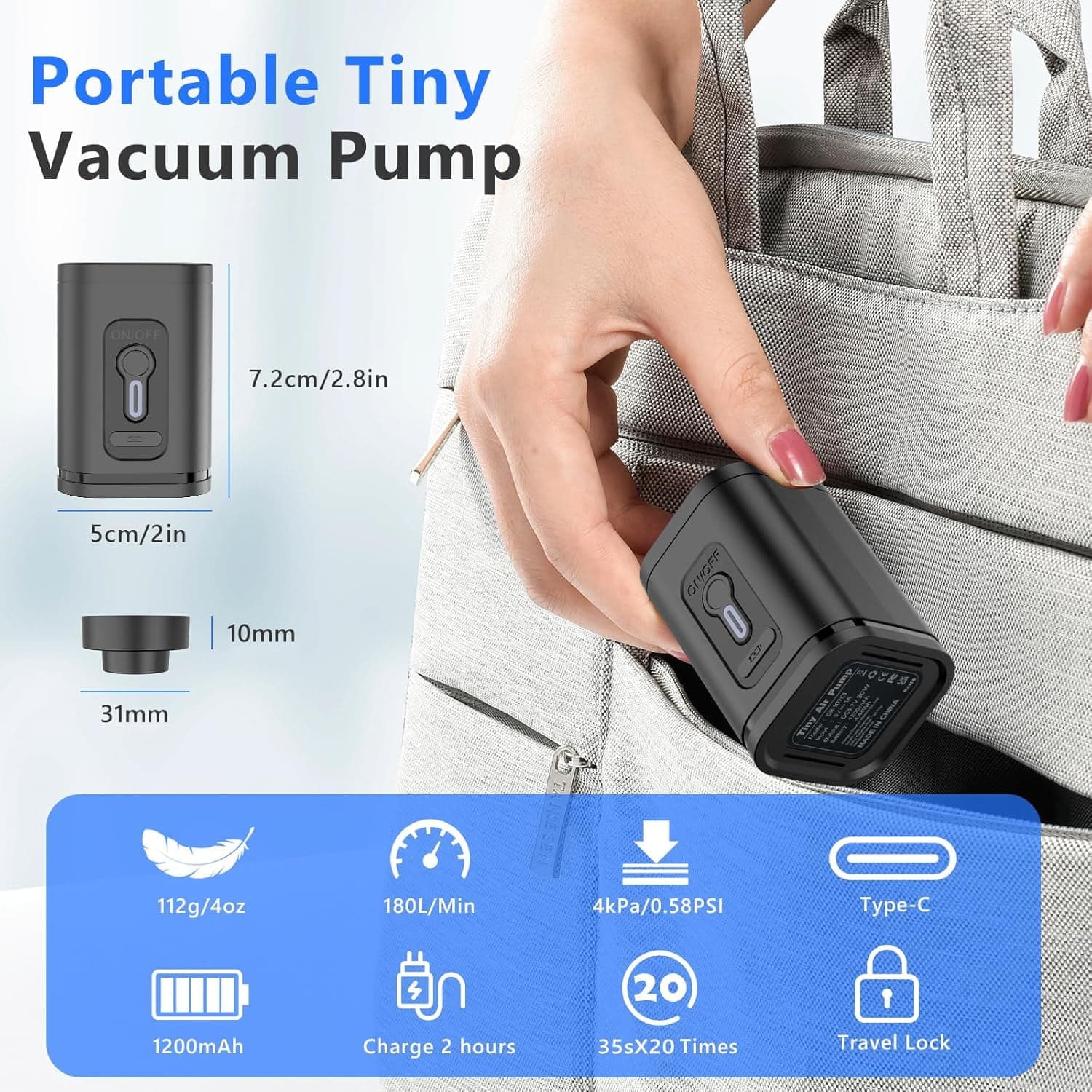 LAG Vacuum Bags for Travel Luggage with Wireless Pump 7